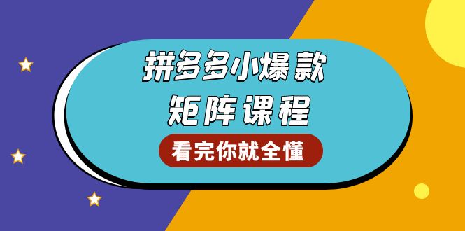 拼多多爆款矩阵课程：教你测出店铺爆款，优化销量，提升GMV，打造爆款群-非凡网-资源网-最新项目分享平台