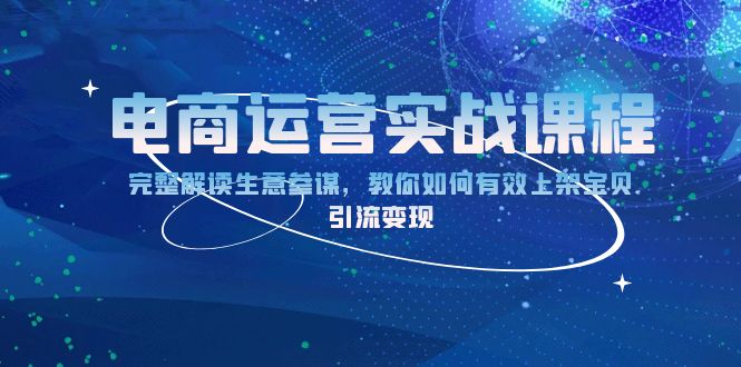 电商运营实战课程：完整解读生意参谋，教你如何有效上架宝贝，引流变现-非凡网-资源网-最新项目分享平台