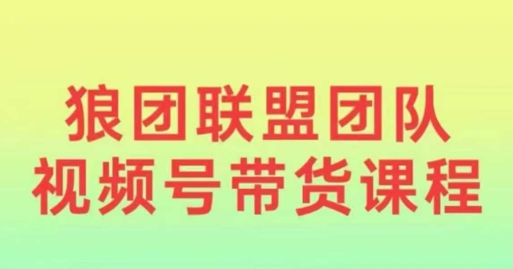 狼团联盟2024视频号带货，0基础小白快速入局视频号-非凡网-资源网-最新项目分享平台