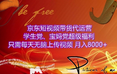 京东短视频带货代运营，学生党、宝妈党超级福利，只需每天无脑上传视频，月入8000+【仅揭秘】-非凡网-资源网-最新项目分享平台