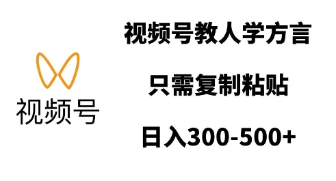 视频号教人学方言，只需复制粘贴，日入多张-非凡网-资源网-最新项目分享平台