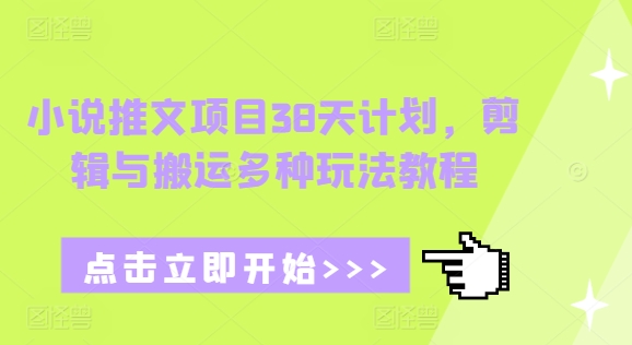 小说推文项目38天计划，剪辑与搬运多种玩法教程-非凡网-资源网-最新项目分享平台