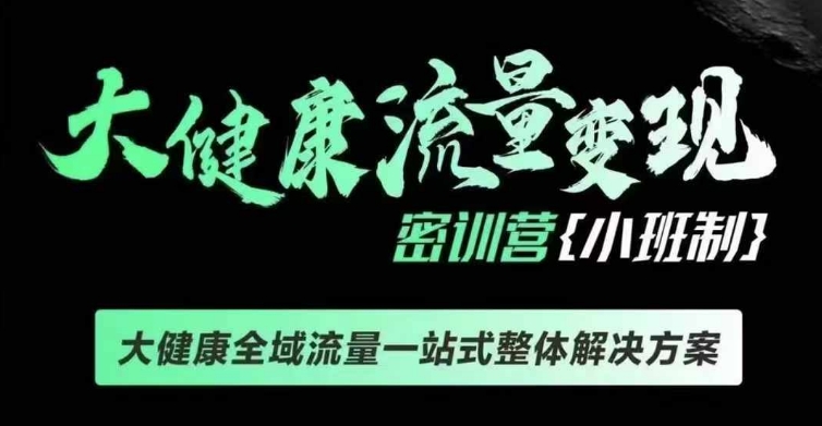 千万级大健康变现课线下课，大健康全域流量一站式整体解决方案-非凡网-资源网-最新项目分享平台