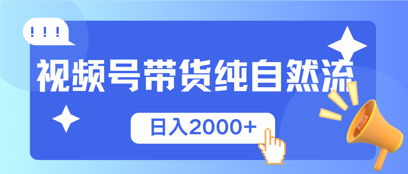 视频号带货，纯自然流，起号简单，爆率高轻松日入2000+-非凡网-资源网-最新项目分享平台