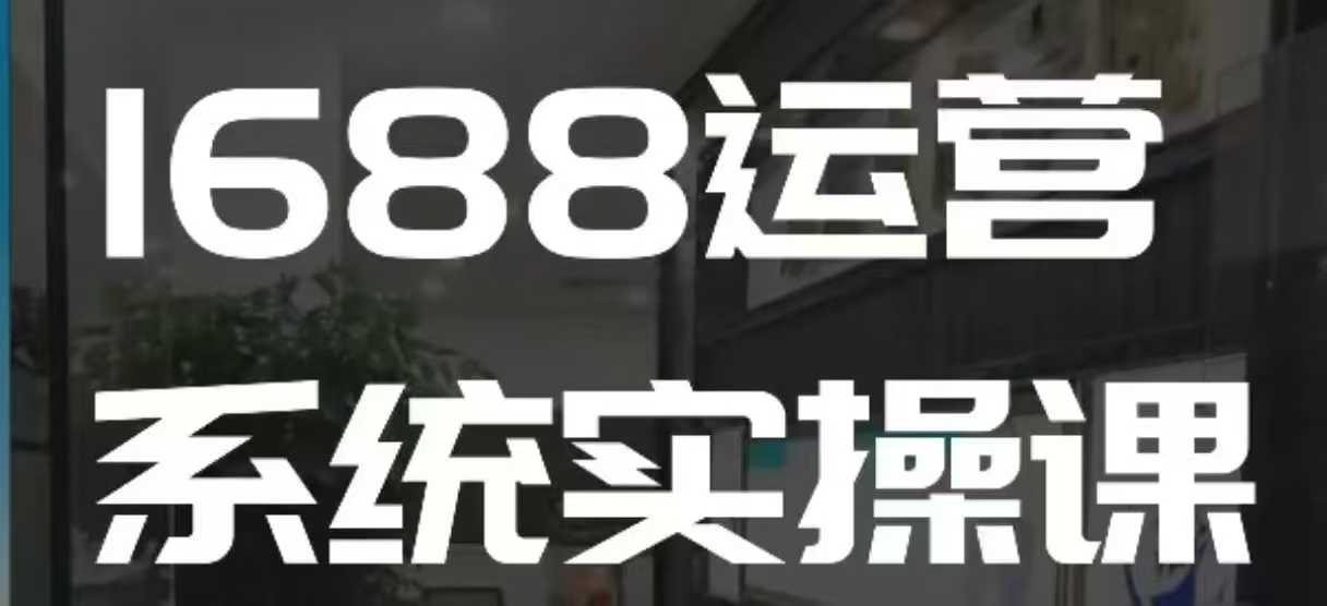 1688高阶运营系统实操课，快速掌握1688店铺运营的核心玩法-非凡网-资源网-最新项目分享平台