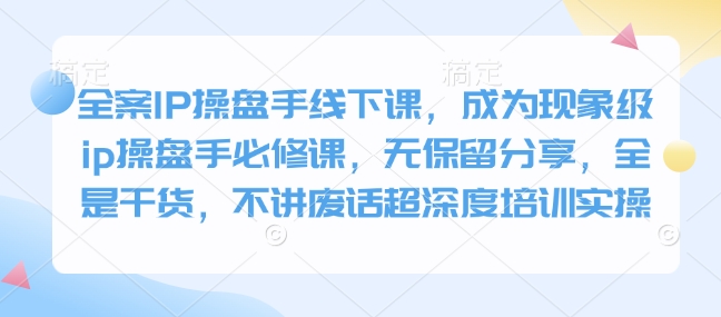 全案IP操盘手线下课，成为现象级ip操盘手必修课，无保留分享，全是干货，不讲废话超深度培训实操-非凡网-资源网-最新项目分享平台