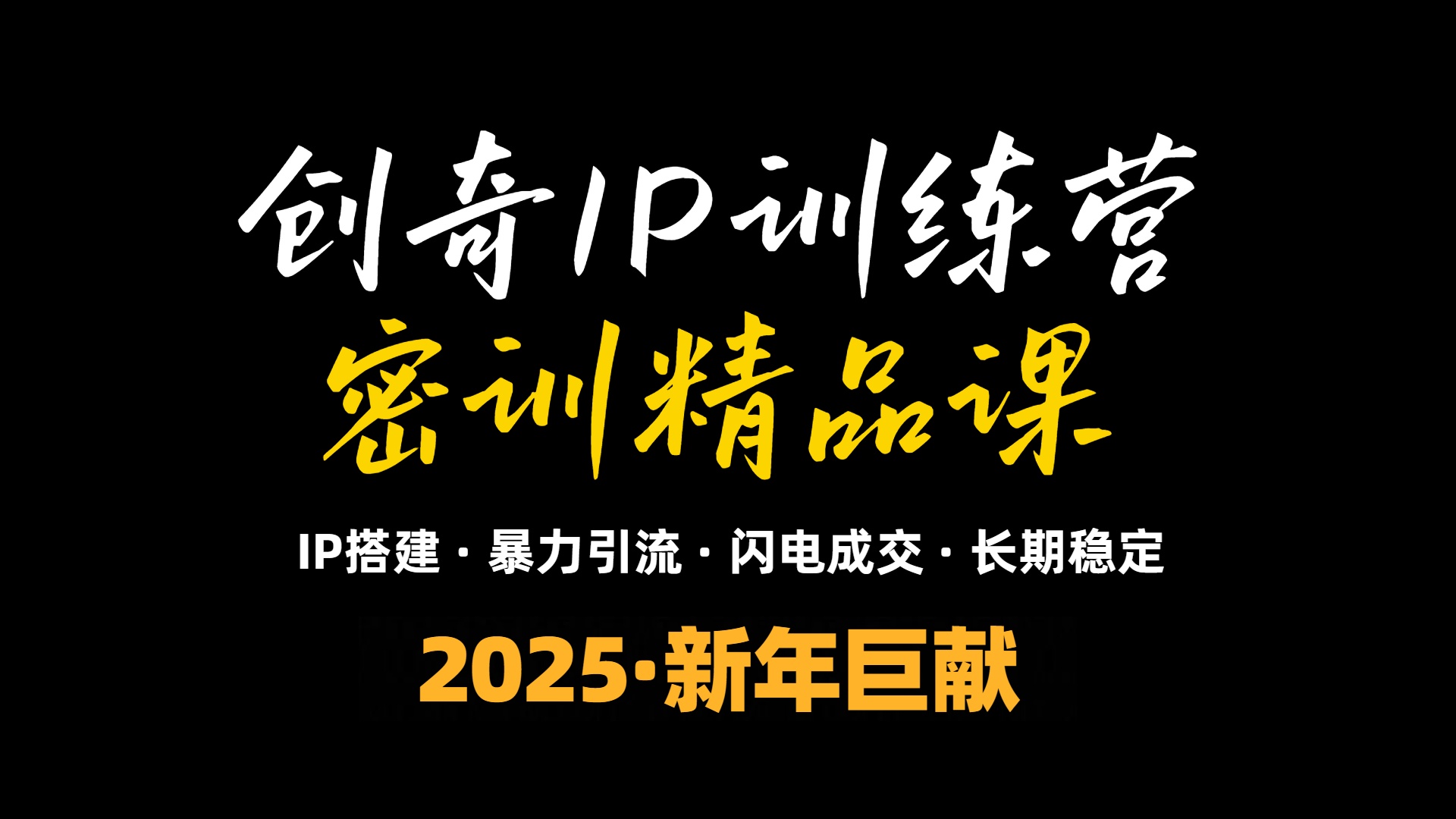 2025年“知识付费IP训练营”小白避坑年赚百万，暴力引流，闪电成交-非凡网-资源网-最新项目分享平台