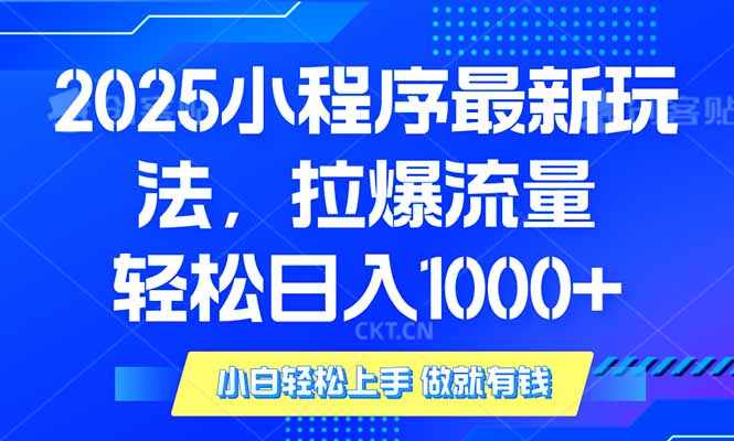 2025年小程序最新玩法，流量直接拉爆，单日稳定变现1000+-非凡网-资源网-最新项目分享平台