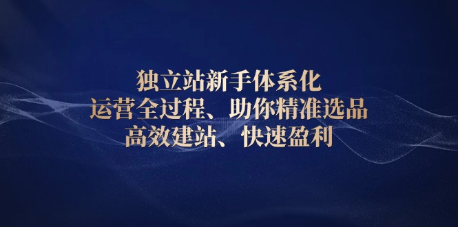 独立站新手体系化 运营全过程，助你精准选品、高效建站、快速盈利-非凡网-资源网-最新项目分享平台