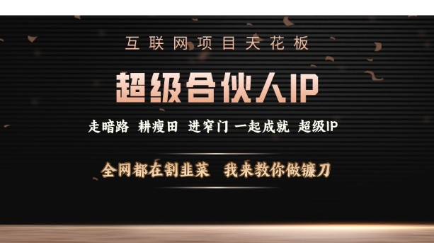 互联网项目天花板，超级合伙人IP，全网都在割韭菜，我来教你做镰刀【仅揭秘】-非凡网-资源网-最新项目分享平台