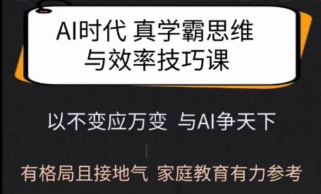 Ai时代真学霸思维与学习方法课，有格局且接地气，家庭教育有力参考-非凡网-资源网-最新项目分享平台