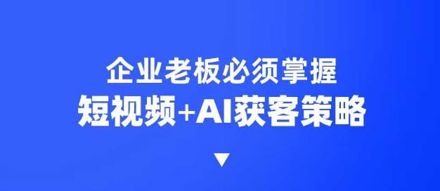 企业短视频AI获客霸屏流量课，6步短视频+AI突围法，3大霸屏抢客策略-非凡网-资源网-最新项目分享平台