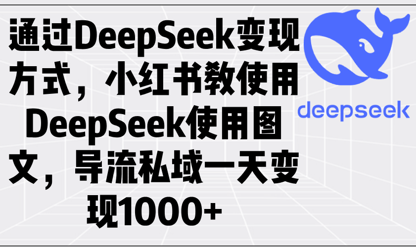 通过DeepSeek变现方式，小红书教使用DeepSeek图文，导流私域一天变现1000+-非凡网-资源网-最新项目分享平台