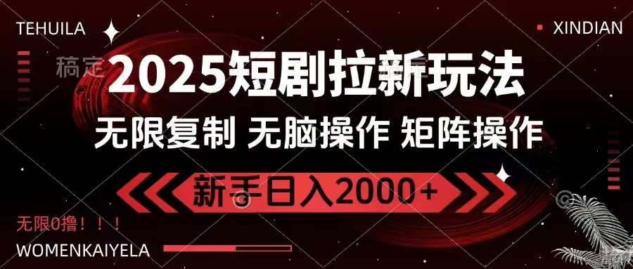 2025短剧拉新玩法，无需注册登录，无限0撸，无脑批量操作日入2000+-非凡网-资源网-最新项目分享平台