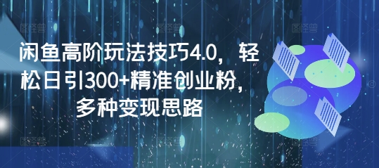 闲鱼高阶玩法技巧4.0，轻松日引300+精准创业粉，多种变现思路-非凡网-资源网-最新项目分享平台