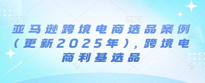 亚马逊跨境电商选品案例(更新2025年3月)，跨境电商利基选品-非凡网-资源网-最新项目分享平台