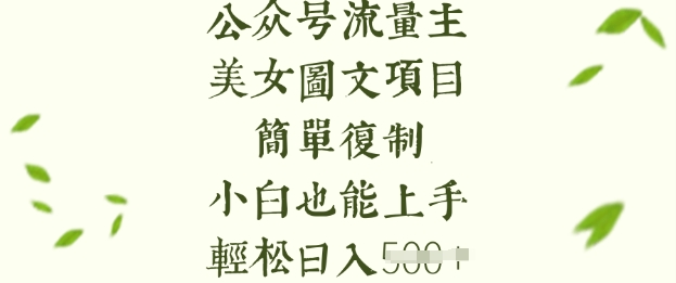 流量主长期收益项目，美女图片简单复制，小白也能上手，轻松日入5张-非凡网-资源网-最新项目分享平台