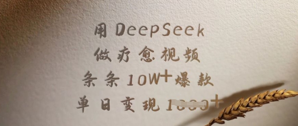 用DeepSeek做疗愈视频，条条10W+爆款，单日变现多张-非凡网-资源网-最新项目分享平台