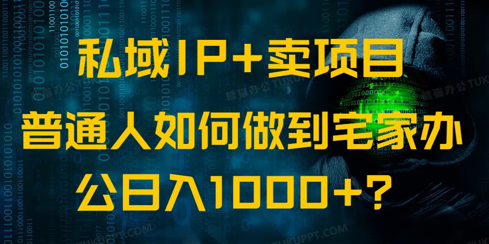 私域IP+卖项目，普通人如何做到宅家办公实现日入1000+-非凡网-资源网-最新项目分享平台