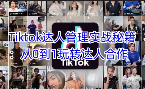 Tiktok达人管理实战秘籍：从0到1玩转达人合作-非凡网-资源网-最新项目分享平台