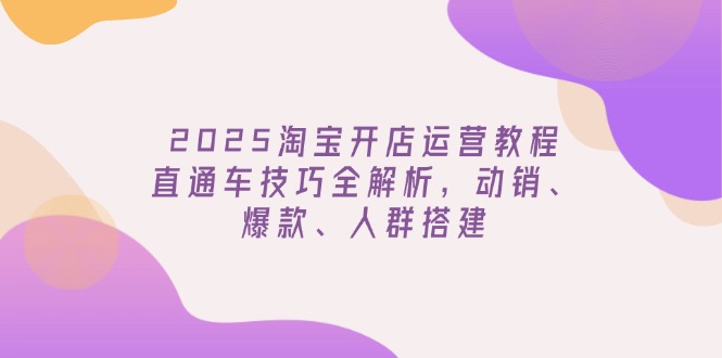 2025淘宝开店运营教程更新，直通车技巧全解析，动销、爆款、人群搭建-非凡网-资源网-最新项目分享平台