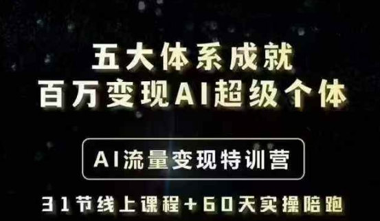 五大体系成就百万变现AI超级个体- AI流量变现特训营，一步一步教你一个人怎么年入百W-非凡网-资源网-最新项目分享平台