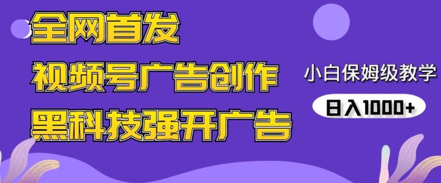 全网首发蝴蝶号广告创作，用AI做视频，黑科技强开广告，小白跟着做，日入1000+【揭秘】-非凡网-资源网-最新项目分享平台