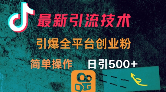 最新引流方法，引爆全平台的一个创业粉，简单操作日引300+-非凡网-资源网-最新项目分享平台