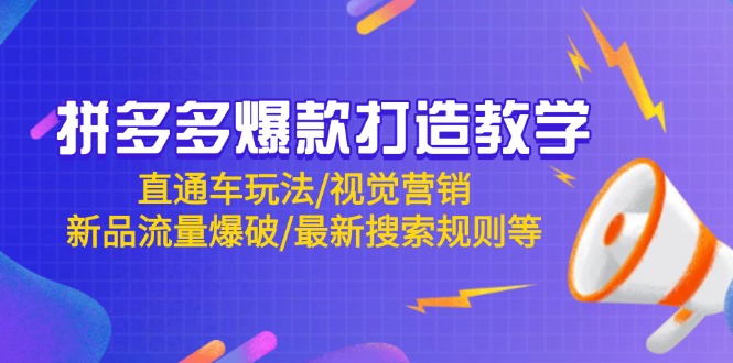 拼多多爆款打造教学：直通车玩法/视觉营销/新品流量爆破/最新搜索规则等-非凡网-资源网-最新项目分享平台
