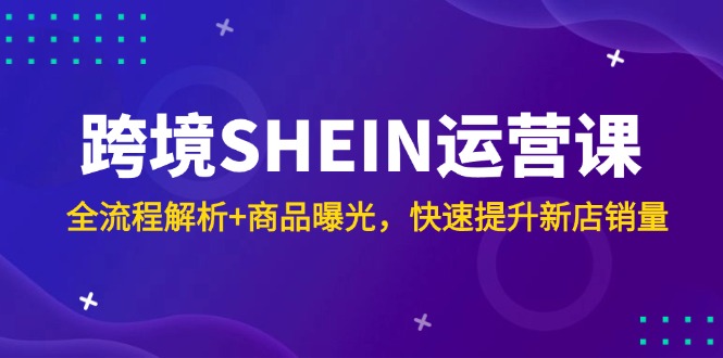 跨境SHEIN运营课，全流程解析+商品曝光，快速提升新店销量-非凡网-资源网-最新项目分享平台