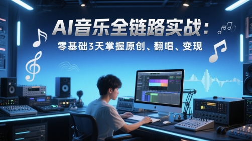 AI音乐全链路实战变现课：零基础3天掌握原创、翻唱、变现-非凡网-资源网-最新项目分享平台