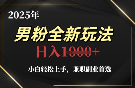 2025年男粉全新玩法，小白轻松上手，兼职副业首选，轻轻松松日入1k+-非凡网-资源网-最新项目分享平台