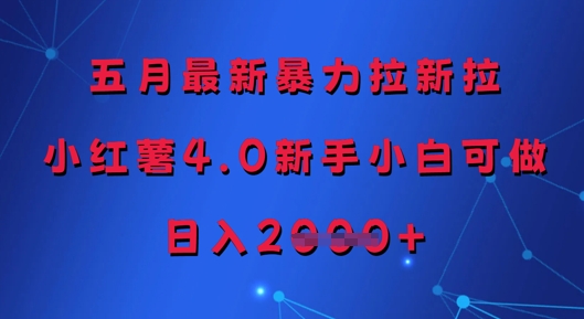 五月最新暴力拉新拉，小红薯4.0新手小白可做，日入多张-非凡网-资源网-最新项目分享平台