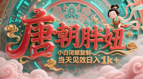 用AI克隆“唐朝胖妞”日更3条，平台疯狂推流，小白闭眼复制，当天见效，日入1k+-非凡网-资源网-最新项目分享平台
