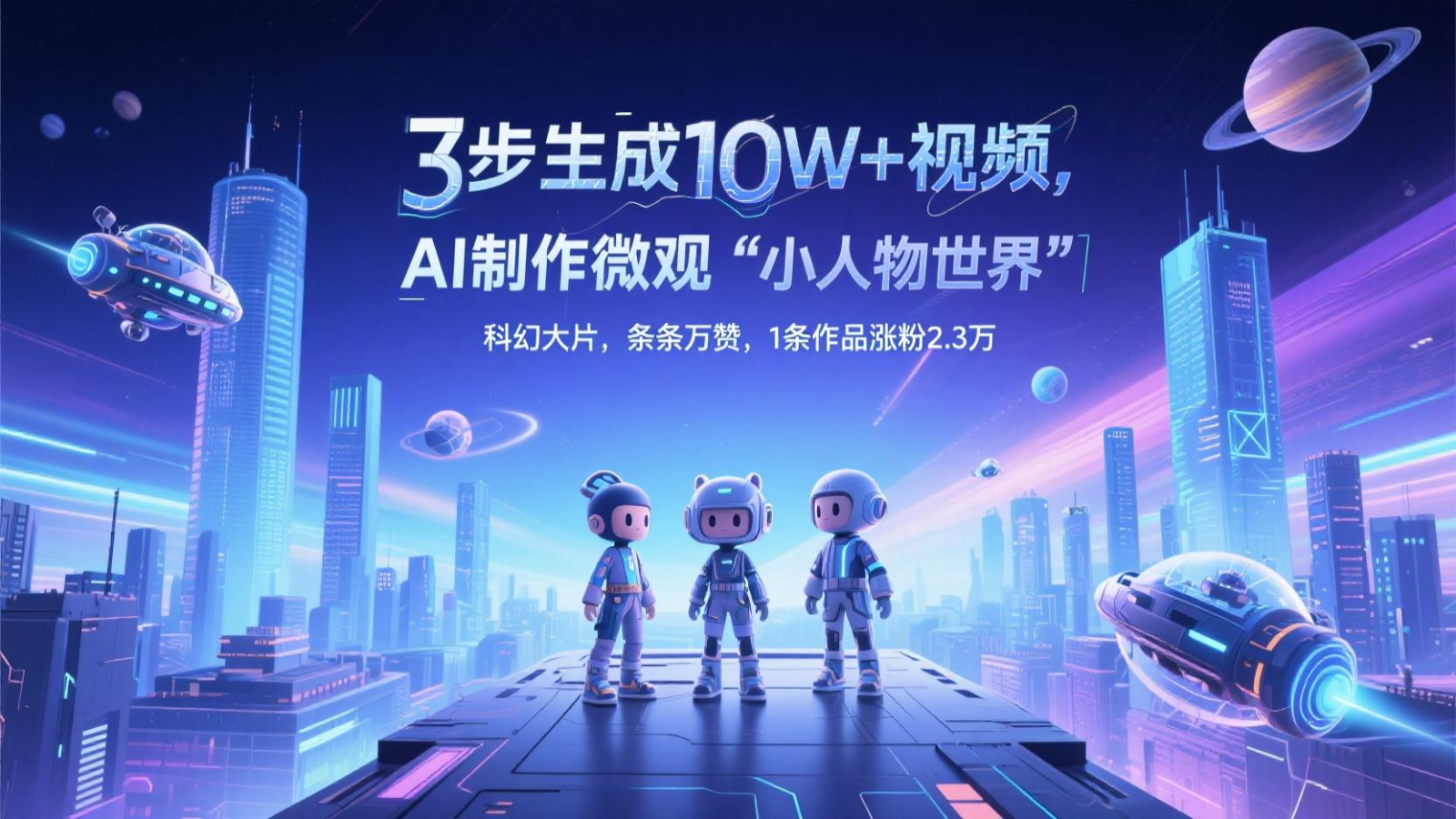三步生成10W+视频，AI制作微观“小人物世界”科幻大片，条条万赞，1条作品涨粉2.3万-非凡网-资源网-最新项目分享平台
