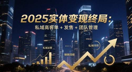 2025实体变现终局：私域高客单+发售+团队管理-非凡网-资源网-最新项目分享平台
