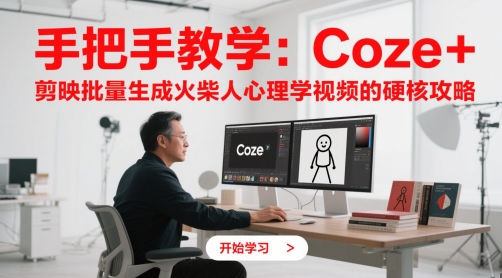 手把手教学：Coze + 剪映批量生成火柴人心理学视频的硬核攻略-非凡网-资源网-最新项目分享平台