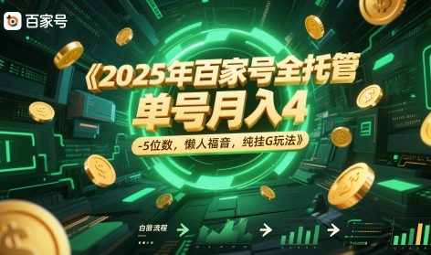 2025年百家号全托管，单号月入4-5位数，懒人福音，纯挂G玩法【揭秘】-非凡网-资源网-最新项目分享平台