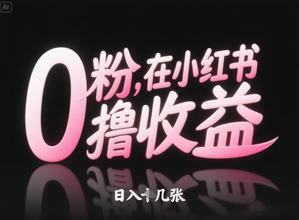 0粉在小红书撸收益，日入几张-非凡网-资源网-最新项目分享平台