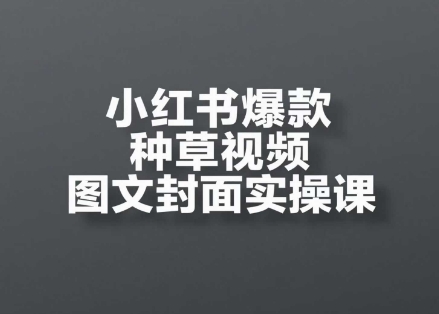 小红书爆款种草视频图文封面实操课，​开店、选品、引流、变现全流程-非凡网-资源网-最新项目分享平台