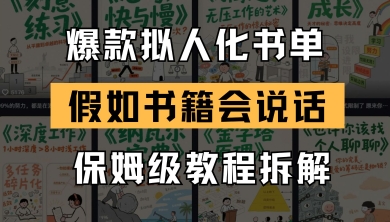 最新爆款拟人化书单玩法，假如书籍会说话，保姆级教程-非凡网-资源网-最新项目分享平台