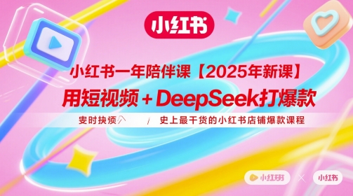 小红书一年陪伴课【2025年新课】，用短视频+deepSeek打爆款，史上最干货的小红书店铺爆款课程-非凡网-资源网-最新项目分享平台