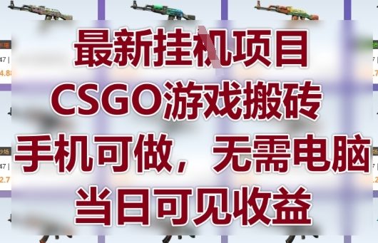 最新挂G项目，CSGO游戏搬砖，手机可做，无需电脑，当日见收益【揭秘】-非凡网-资源网-最新项目分享平台