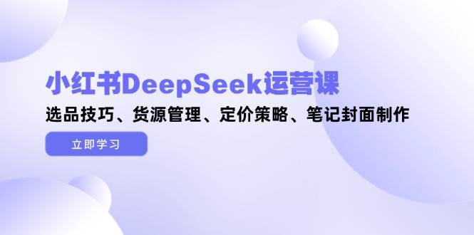 图片[1]-小红书DeepSeek运营课，选品技巧、货源管理、定价策略、笔记封面制作-非凡网-资源网-最新项目分享平台
