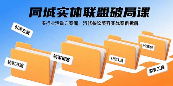 同城实体联盟破局课，多行业活动方案库，汽修餐饮美容实战案例拆解-非凡网-资源网-最新项目分享网站