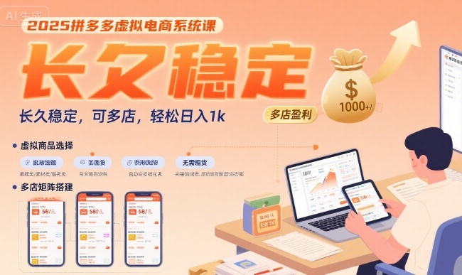 2025拼多多虚拟电商系统课，长久稳定，可多店，轻松日入1k-非凡网-资源网-最新项目分享网站