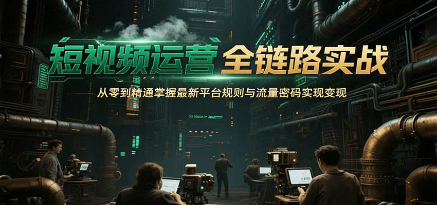 短视频运营全链路实战，从零到精通掌握最新平台规则与流量密码实现变现-非凡网-资源网-最新项目分享网站