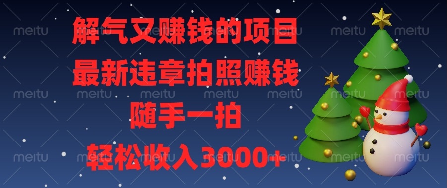 解气又赚钱的项目，最新违章拍照赚钱，随手一拍，轻松收入3000+-非凡网-资源网-最新项目分享网站