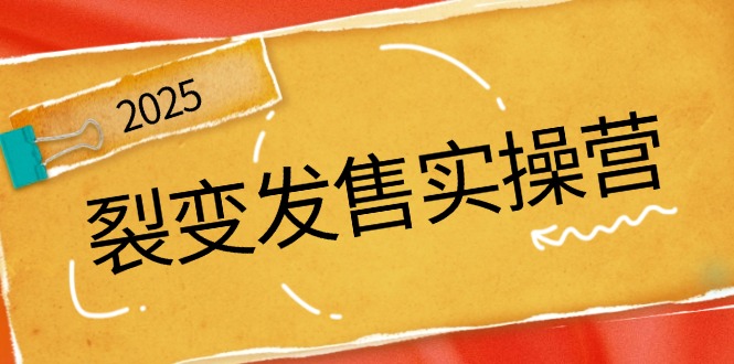 裂变发售实操营，全景解析裂变逻辑，打造动销新玩法，助力私域流量引爆-非凡网-资源网-最新项目分享网站
