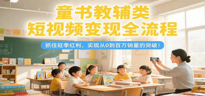 童书教辅类短视频变现全流程，抓住旺季红利，实现从0到百万销量的突破！-非凡网-资源网-最新项目分享网站